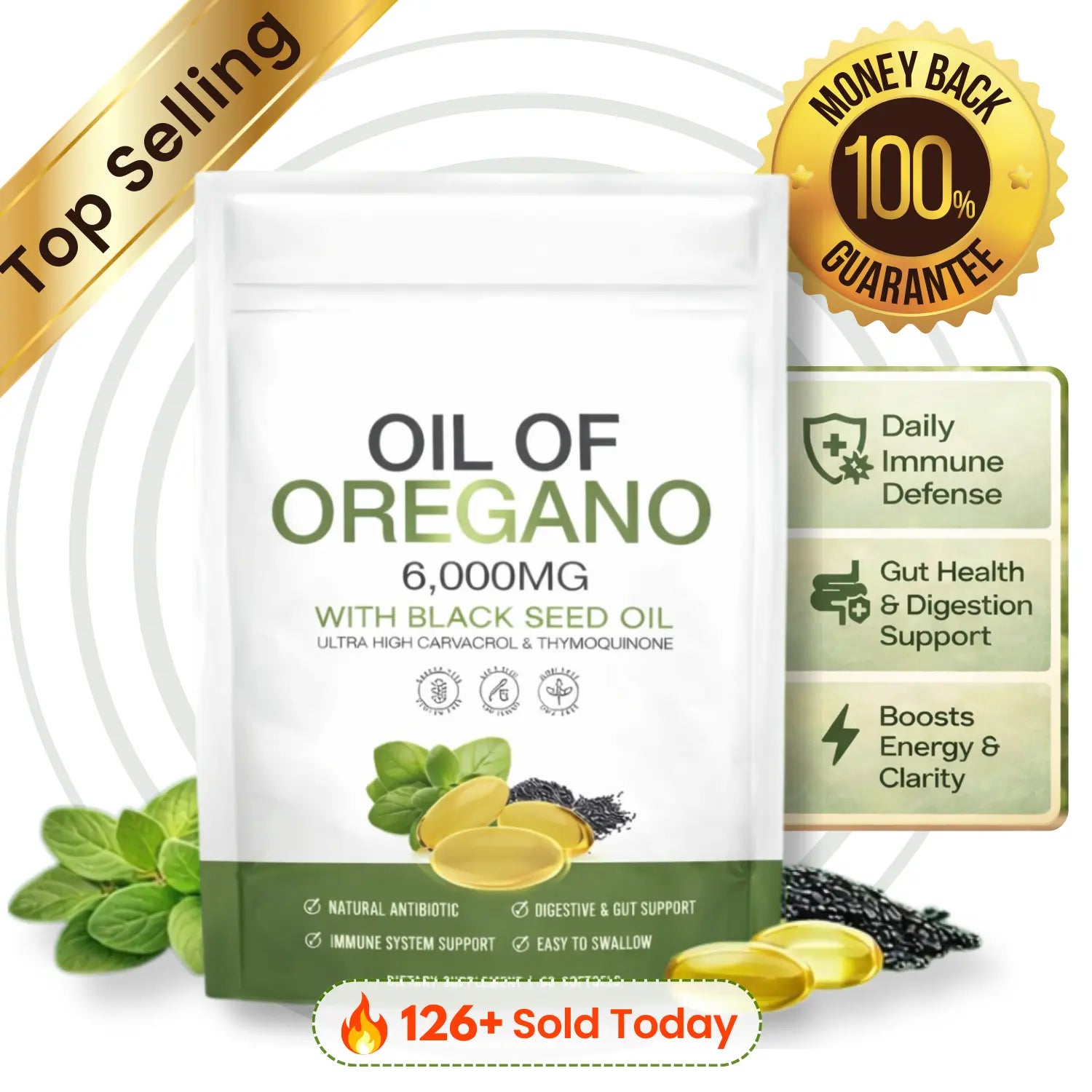 Resilla Anti-Inflammation Oil Of Oregano Softgels